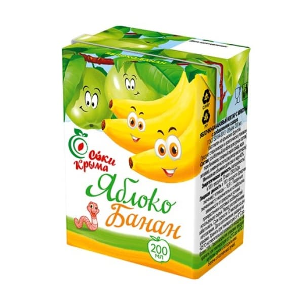 Сок Яблочно-банановый Соки Крыма, 0,2л