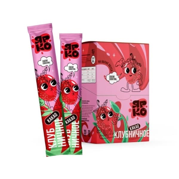 Какао стик ЯРКО Клубничное, 30г