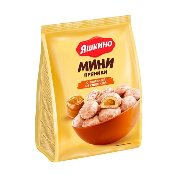 Мини-пряники с варёной сгущёнкой Яшкино, 300г