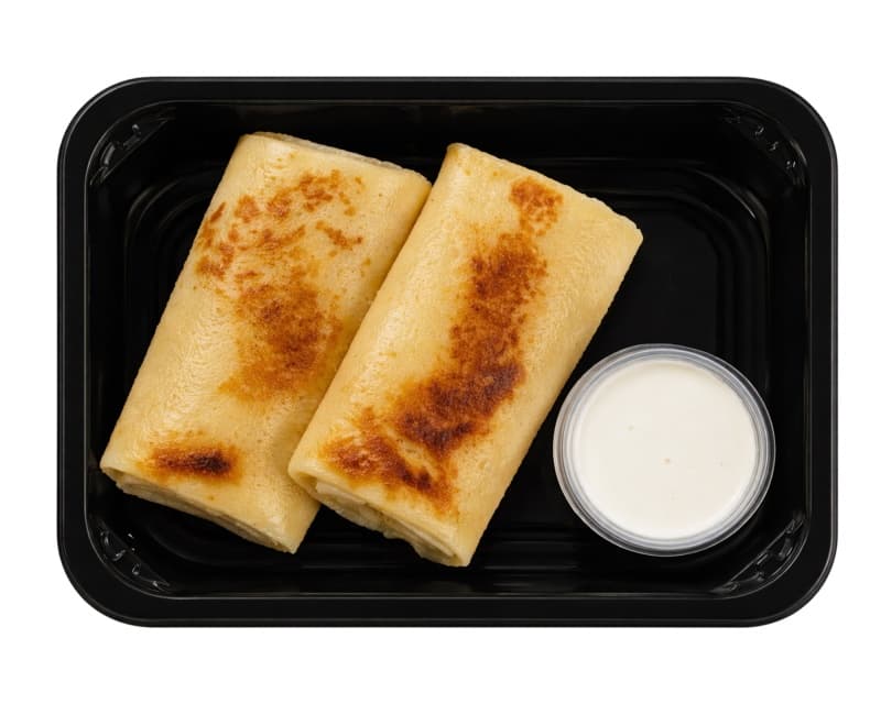 Блинчики с творогом+сметана, порция 160гр/30гр