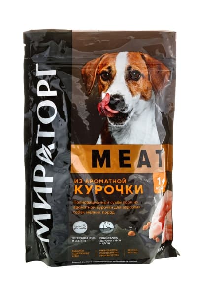Сухой корм для мелких пород собак из курочки WINNER MEAT Мираторг, 500 г