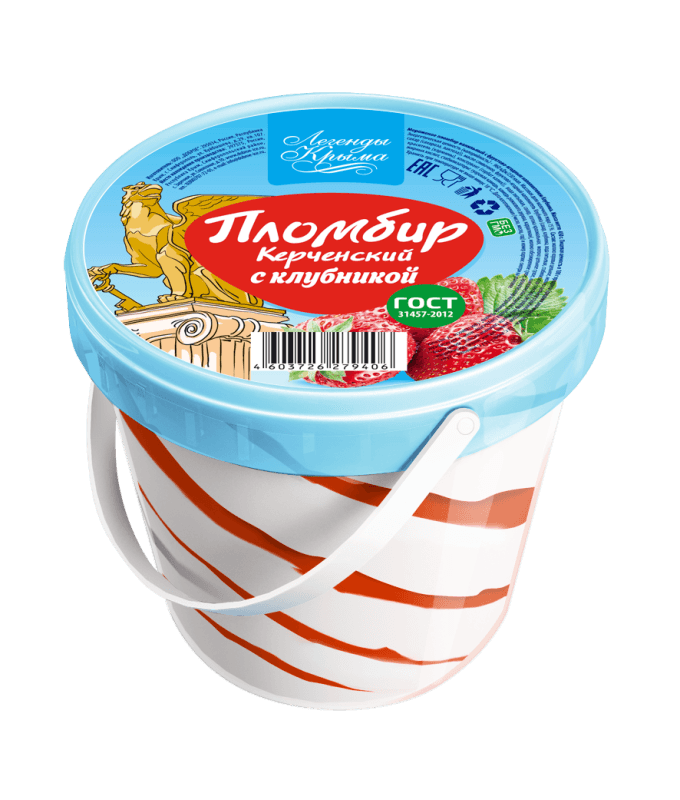 Мороженое Пломбир с клубникой Легенды Крыма, 450 гр 