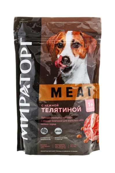 Сухой корм для мелких пород собак  с телятиной WINNER MEAT Мираторг, 500 г
