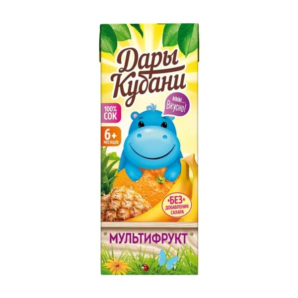Сок мультифруктовый восстановленный Дары Кубани 0,2л.