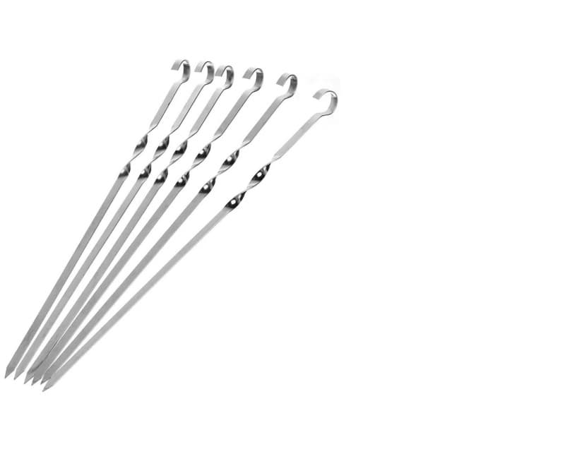 Набор шампуров из нержавеющей стали с плоским лезвием Гурман, 6 шт