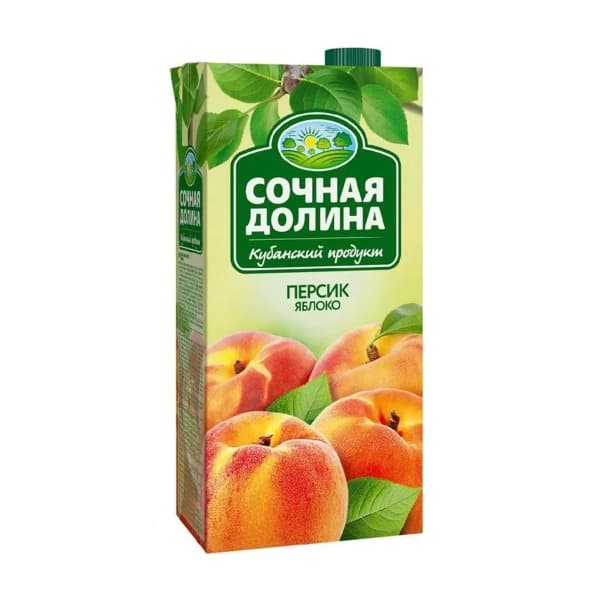 Персиково-яблочный сокосодержащий напиток Сочная Долина 1,93л.