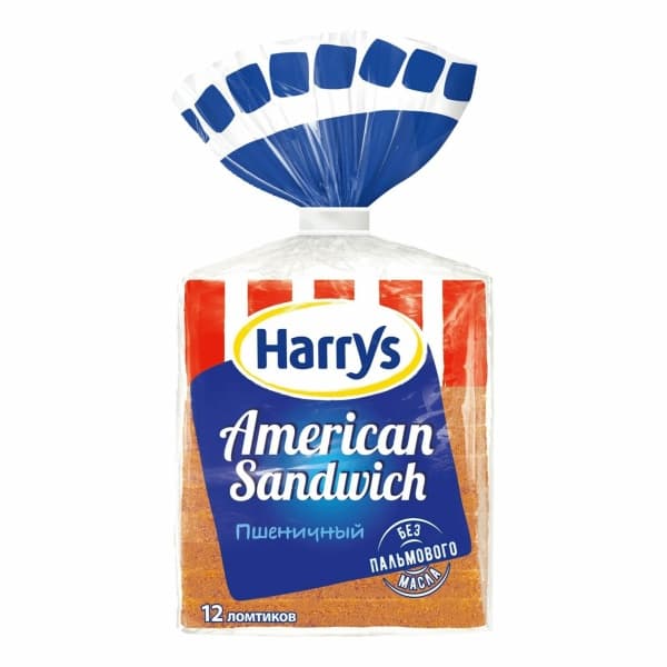 Хлеб Сандвичный пшеничный American Sandwich Harry`s, 470г