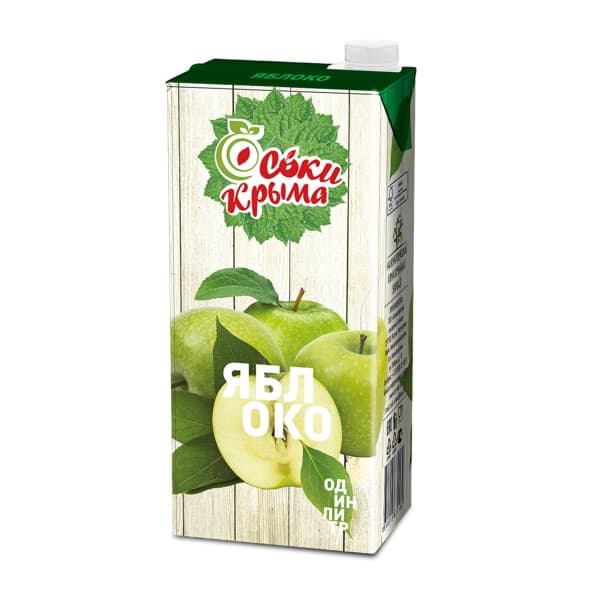 Сок яблочный натуральный Соки Крыма, 1л