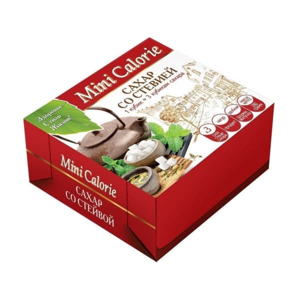 Сахар со стевией в кубиках Mini Calorie, 280г