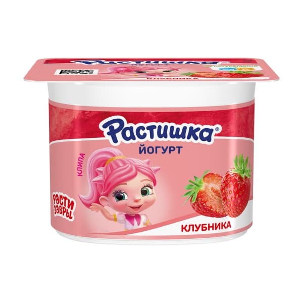 Йогурт Растишка с клубникой 3%, 110г