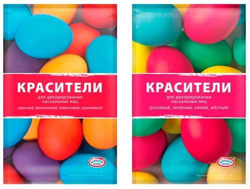Красители для яиц сухие 4 цвета в ассортименте Домашняя Кухня, 16г 