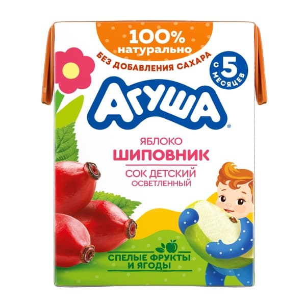 Сок яблоко, шиповник Агуша 200мл 