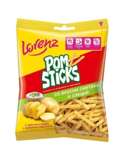 Соломка картофельная Pomsticks сметана Лоренц 38гр