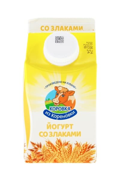 Йогурт Злаки 2,1% Коровка из Кореновки, 450 г