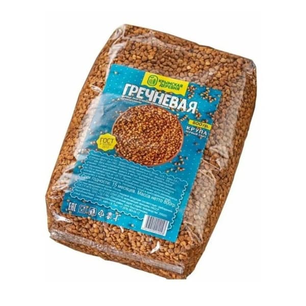Крупа гречневая ядрица 1 сорт Крымская деревня 0,8кг