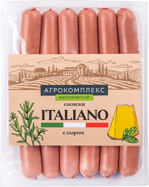 Сосиски Italiano с сыром Агрокомплекс 0,36 кг 