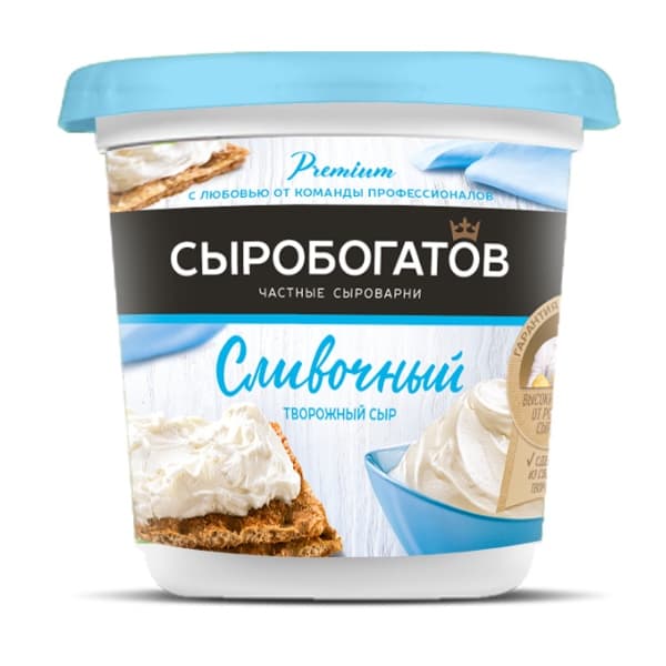 Сыр творожный сливочный сыр 65% жирности Сыробогатов, 140г