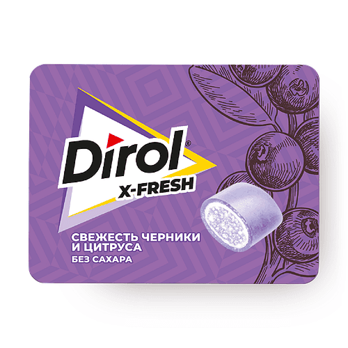 Жевательная резинка СВЕЖЕСТЬ ЧЕРНИКИ И ЦИТРУСА DIROL X-Fresh, 16г 