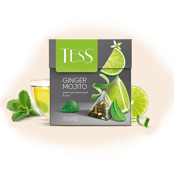 Чай зеленый в пакетиках (1,8гx20п) с ароматом мяты и лайма ТЕСС Ginger Mojito