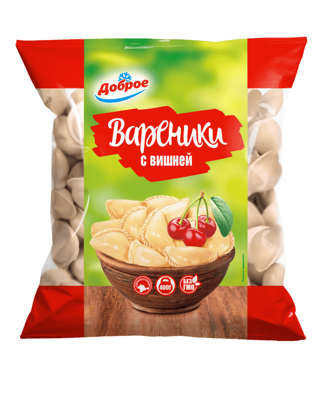 Вареники с цельной вишней без косточки Доброе, 400гр