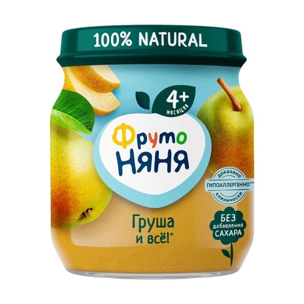 Пюре Груша ФрутоНяня стекло, 100г