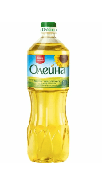 Масло Подсолнечное Олейна Рафинированное Дезодорированное, 1л 