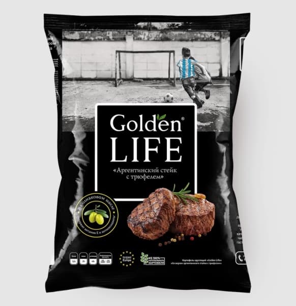 Чипсы Аргентинский стейк с трюфелем Golden Life, 90гр 