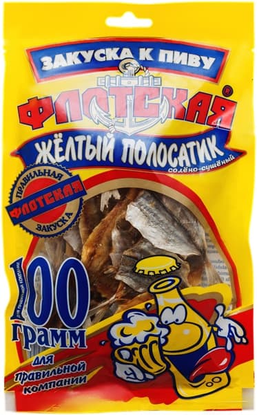 Желтый полосатик солёно-сушеный Флотская, 100г