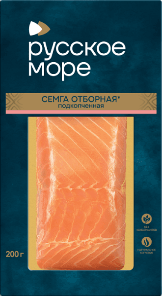 Сёмга слабосоленая филе-кусок Русское Море, 200гр