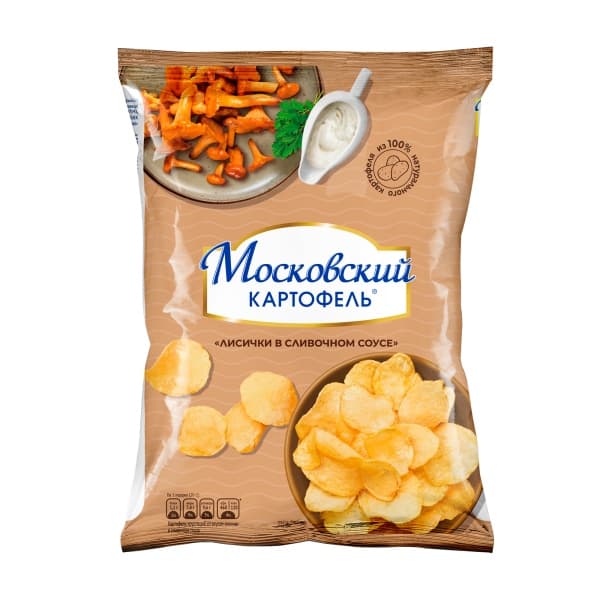 Чипсы со вкусом лисичек в сливочном соусе Московский картофель 60г