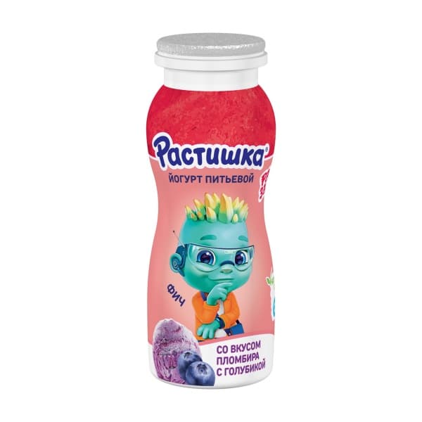 Питьевый йогурт Растишка Пломбир с голубикой, 90г