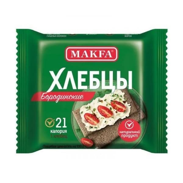 Хлебцы хрустящие запеченные Бородинские Макфа 60г