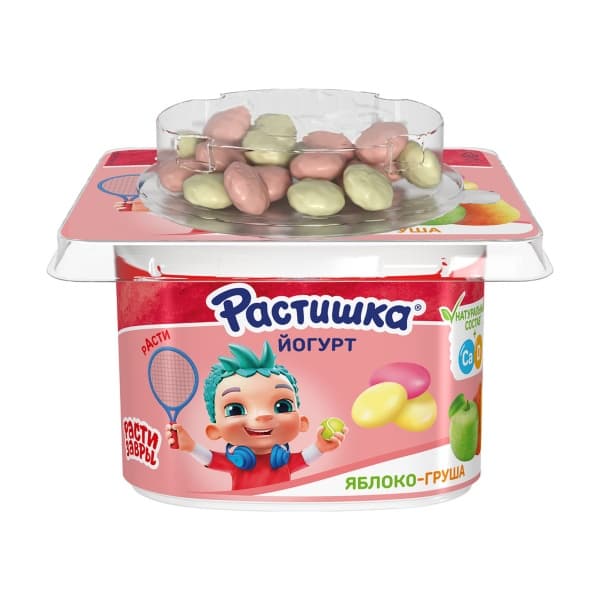 Питьевой йогурт Растишка с яблоком, грушей и печеньем 3%, 118г