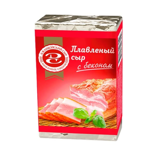 Сыр плавленый с беконом 50% Джанкойский сыр 90г брикет