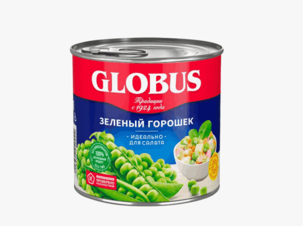 Горошек зеленый Globus, 425 мл