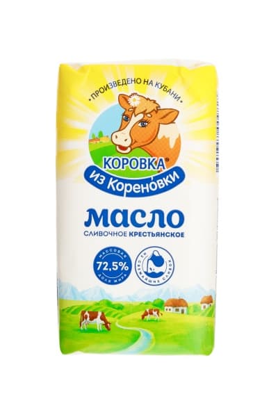 Масло сливочное крестьянское 72,5% Коровка из Кореновки, 170 г
