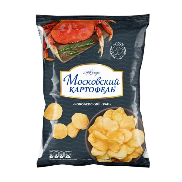 Чипсы со вкусом королевского краба Московский картофель 60г
