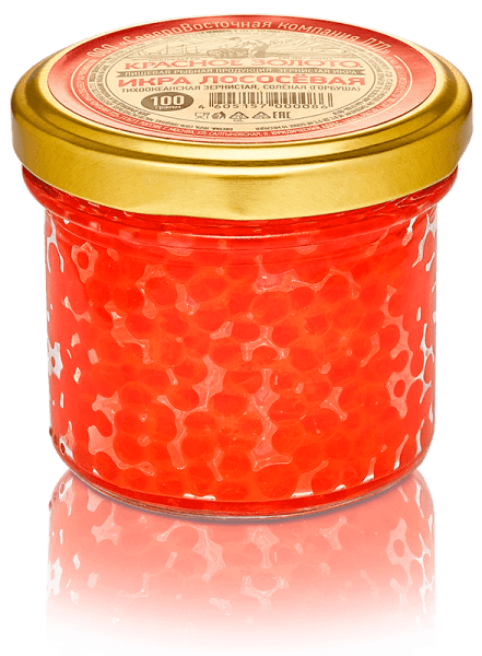 Икра Горбуша лососевая зернистая Красное Золото Северо-Восточная Компания, 100гр