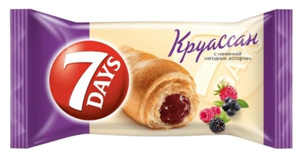 Круассан миди с начинкой ягодное ассорти 7DAYS, 65гр