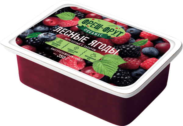 Лесные ягоды перетертые с сахаром замороженные Фреш-Фрут, 350г
