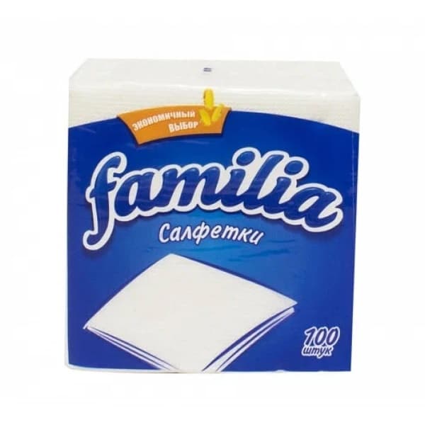 Салфетки 24х23см белые Familia, 100шт