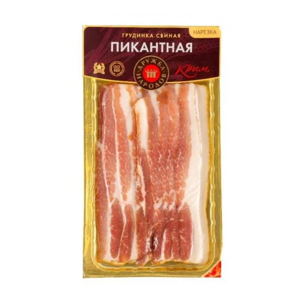 Грудинка свиная Пикантная нарезка Дружба Народов, 150г