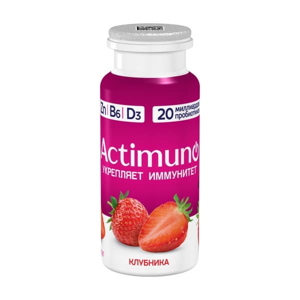 Кисломолочный напиток Actimuno с клубникой 1,5%, 95г