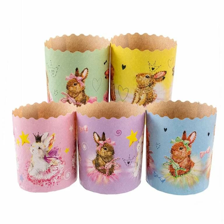 Набор бумажных форм Флора для выпечки кулича Домашняя Кухня, 8шт в ассортименте 