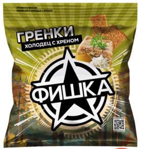 Гренки со вкусом сибирского холодца с хреном фишка 40гр