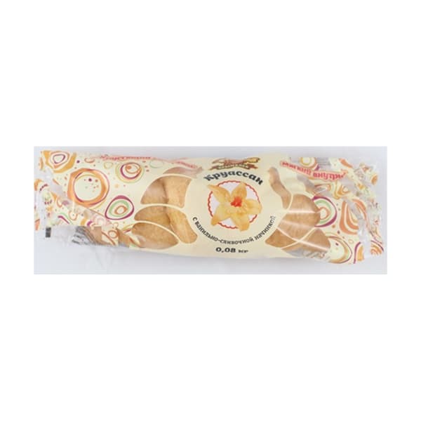 Булочка Круассан с ванильно-сливочной начинкой 80гр Крымхлеб