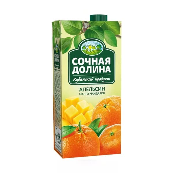 Сокосодержащий напиток из апельсинов, манго и мандаринов Сочная Долина 0,95л.