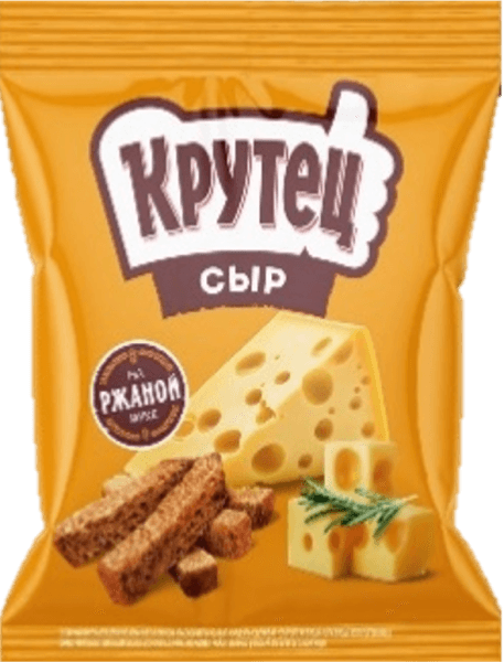 Сухарики пшенично-ржаные со вкусом сыра КРУТЕЦ, 130гр