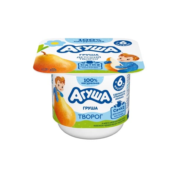 Творог фруктовый груша Агуша 3,9%, 100г