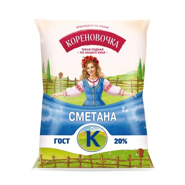 Сметана 20% Кореновочка, 400 г